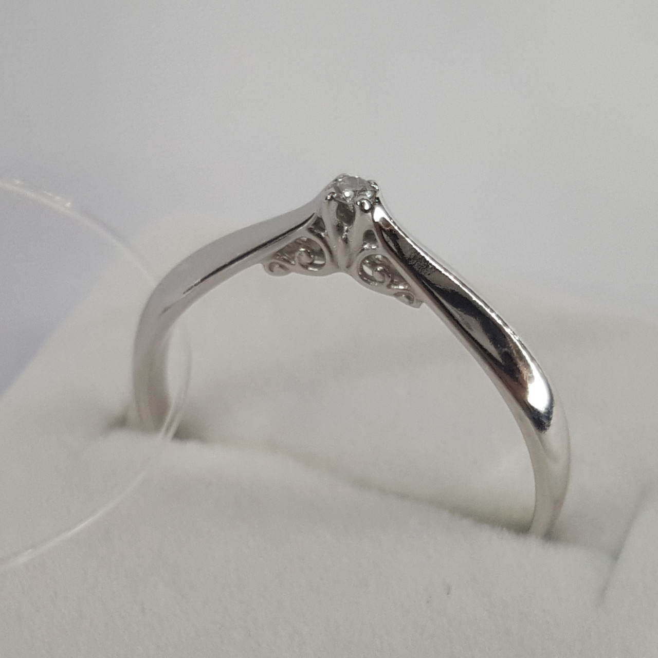 Помолвочное кольцо из серебра с бриллиантом SOKOLOV 87010011 покрыто родием - фото 2 - id-p50154715