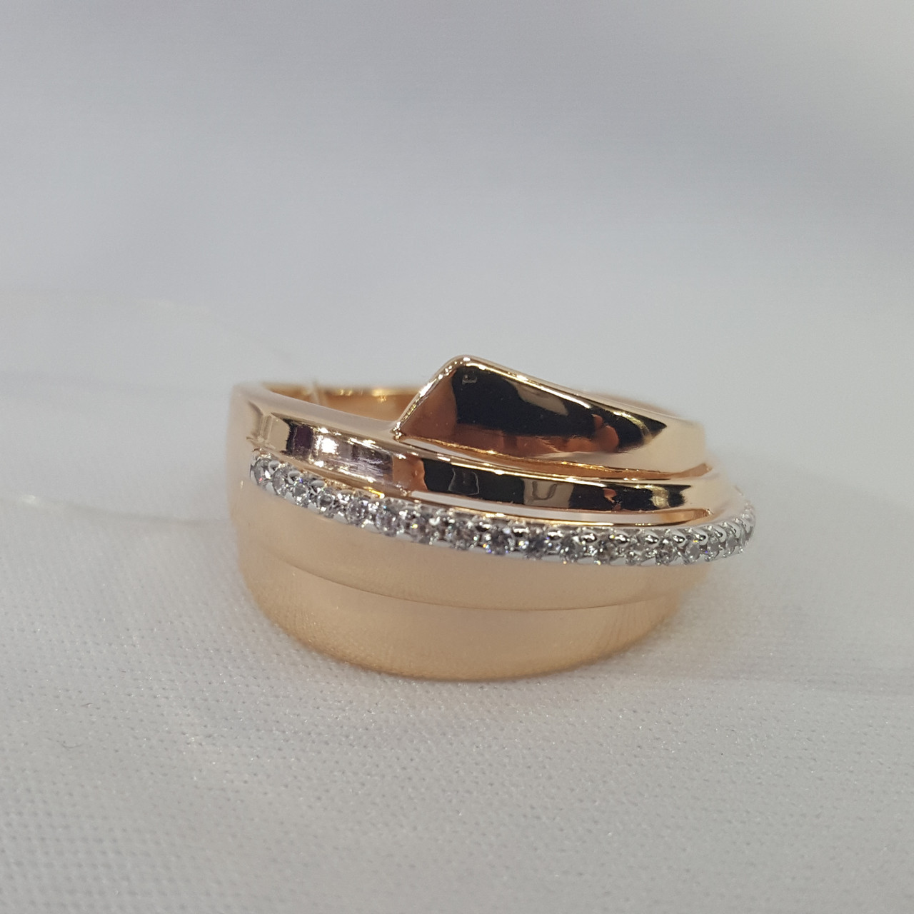 Кольцо из золочёного серебра с фианитами Diamant 93-110-00429-1 позолота