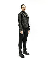 Женская куртка «UM&H 68424764» черная (натуральная кожа), фото 1