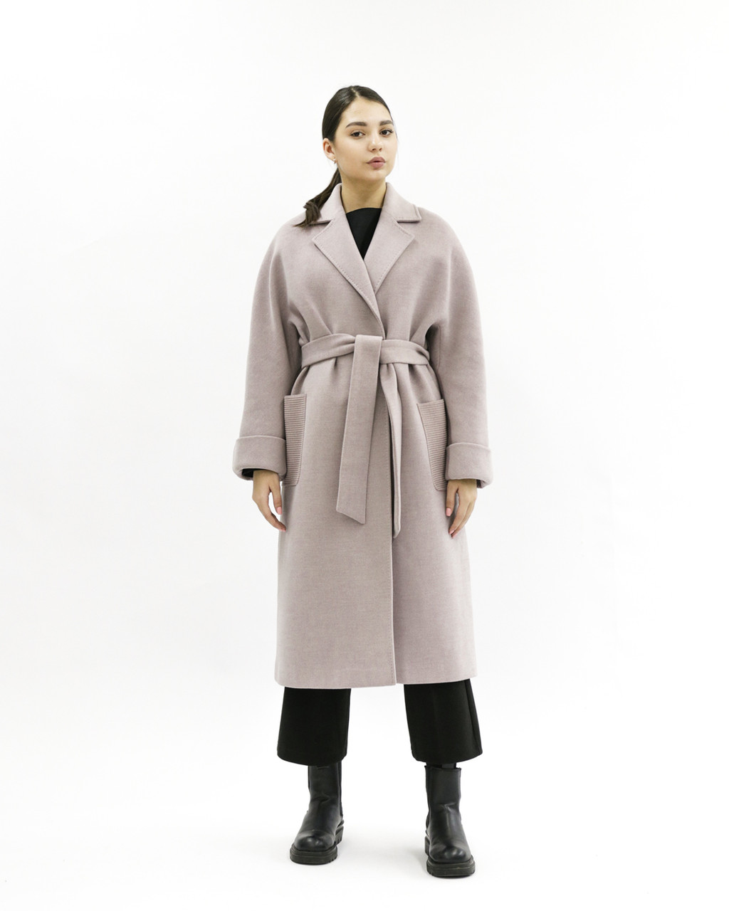Женское пальто «UM&H 60622532» розовое (шерсть)
