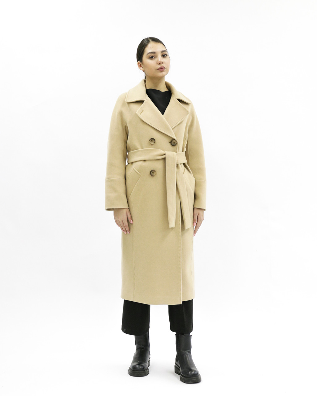 Женское пальто «UM&H 49054171» бежевое (шерсть), фото 1