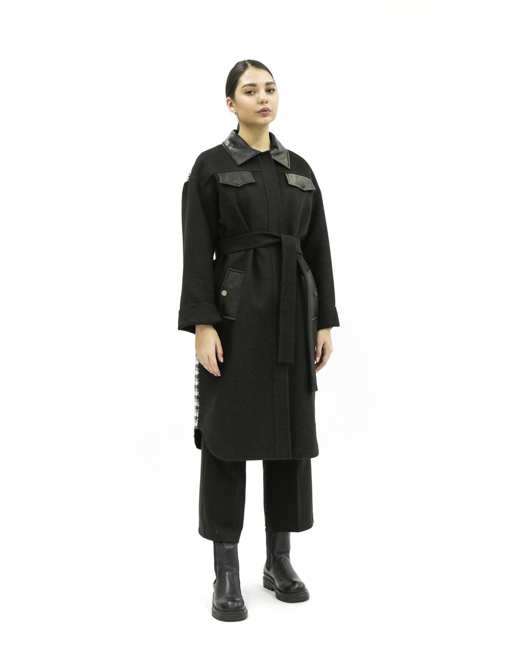 Женское пальто «UM&H 10314039» черное (шерсть), фото 1