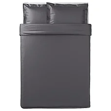 Пододеяльник и 2 наволочка ЛЮКТЭСМИН 200x200/50x70 см темно-серый ИКЕА, IKEA, фото 2