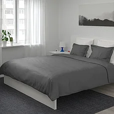 Пододеяльник и 2 наволочка ЛЮКТЭСМИН 200x200/50x70 см темно-серый ИКЕА, IKEA, фото 3