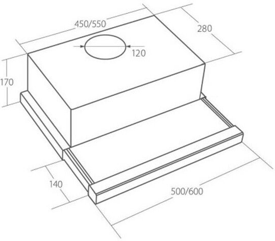 Вытяжка кухонная АКРО LIGHT 60 см eco twin WK-7 бежевый - фото 2 - id-p99307393