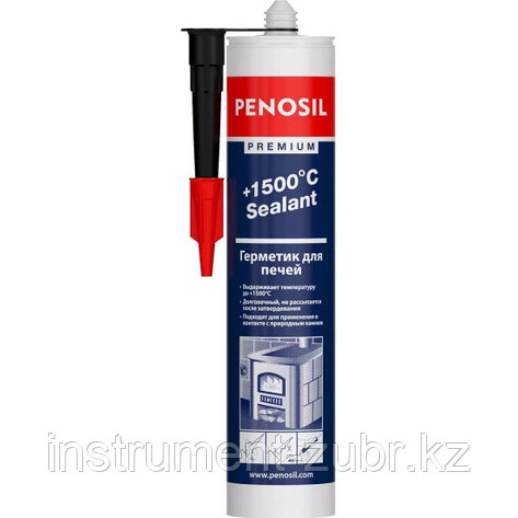 Герметик PENOSIL силикатный огнеупорный "+1500 С", жаростойкий, черный, 280мл, фото 2