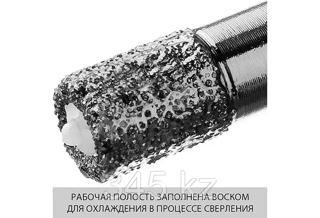 ЗУБР коронка алмазная по керамограниту, вакуумное спекание алмазов, d=6 мм, посадка М14, Профессионал - фото 2 - id-p98431858