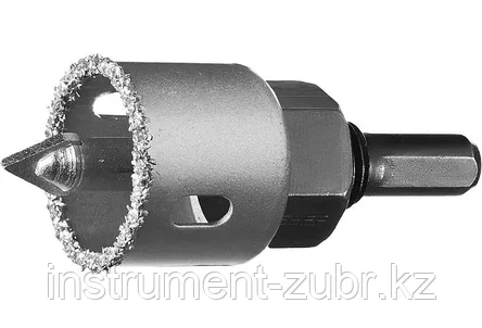 Коронка-чашка ЗУБР "Профессионал" c карбид-вольфрамовым нанесением, 32 мм, высота 25 мм, в сборе с державкой и, фото 2
