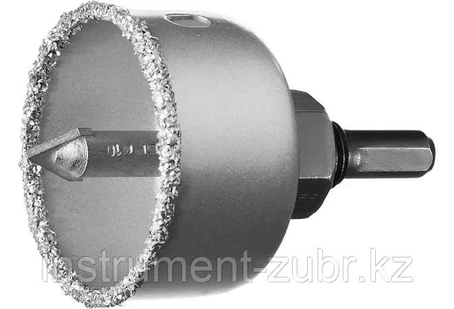 Коронка-чашка ЗУБР "Профессионал" c карбид-вольфрамовым нанесением, 51 мм, высота 25 мм, в сборе с державкой и