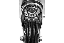 Колесо поворотное c тормозом d=100 мм, г/п 70 кг, резина/металл, игольчатый подшипник, ЗУБР Профессионал, фото 2