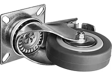 Колесо поворотное с тормозом d=75 мм, г/п 50 кг, резина/полипропилен, ЗУБР, фото 2