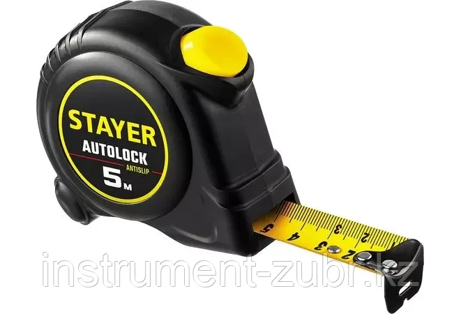 STAYER АutoLock 5м / 25мм рулетка с автостопом