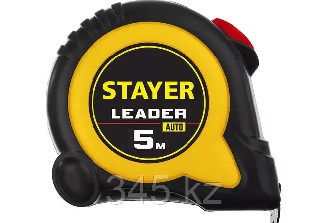 Рулетка с автостопом в ударостойком обрезиненном корпусе STAYER LEADER 5м / 19мм - фото 3 - id-p98431352