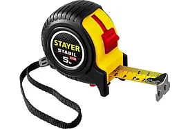 STAYER STABIL 5м / 25мм профессиональная рулетка в ударостойком обрезиненном корпусе  с двумя фиксаторами