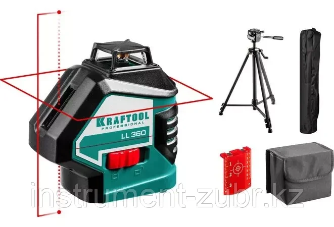 KRAFTOOL LL360 #3 нивелир лазерный, 2х360° , 20м/70м,  IP54, точн. +/-0,2 мм/м, штатив, в коробке