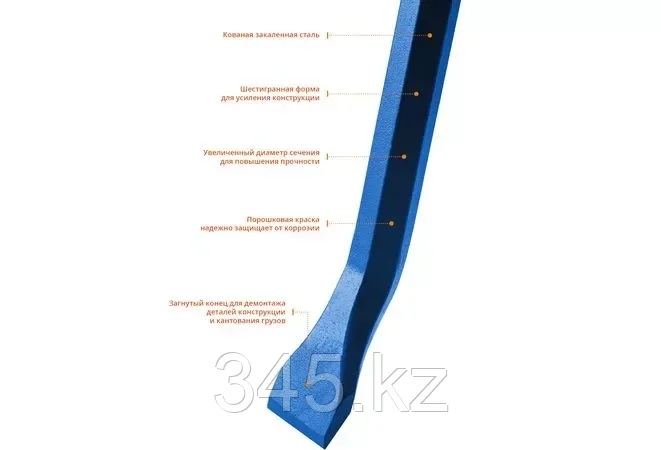 Лом монтажный "ТИТАН", 1300 мм, 25 мм, шестигранный, ЗУБР - фото 2 - id-p98431671