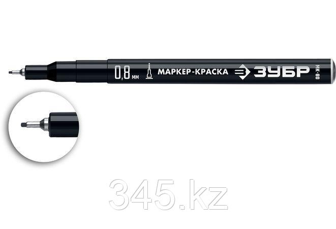 ЗУБР МК-80 черный, 0.8 мм экстра тонкий маркер-краска - фото 1 - id-p98431530