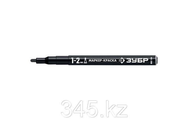 ЗУБР МК-200 черный, 1-2 мм маркер-краска, круглый наконечник - фото 1 - id-p98431534
