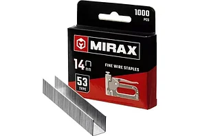 MIRAX 14 мм скобы для степлера узкие тип 53, 1000 шт, фото 2