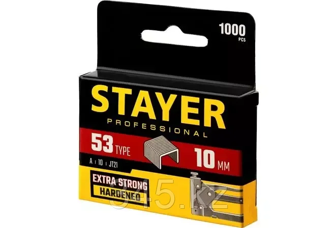 STAYER 10 мм скобы для степлера узкие тип 53, 1000 шт - фото 4 - id-p98431333