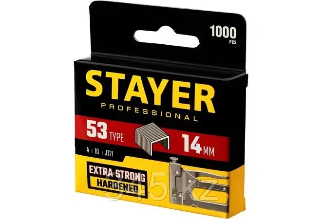 STAYER 14 мм скобы для степлера узкие тип 53, 1000 шт - фото 4 - id-p98431335
