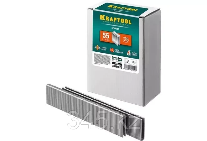 KRAFTOOL 25 мм скобы для степлера узкие тип 55, 5000 шт, фото 2