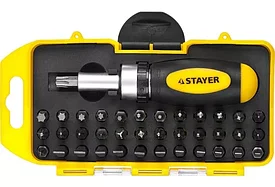 STAYER Compact-38 набор: реверсивная отверка с насадками 38 шт