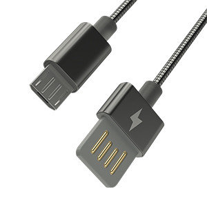 Кабель Ritmix RCC-416 MicroUSB-USB 2 A Metal Grey, фото 2