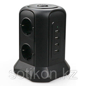Сетевой фильтр Tessan TP-VB4U6E черный, фото 2