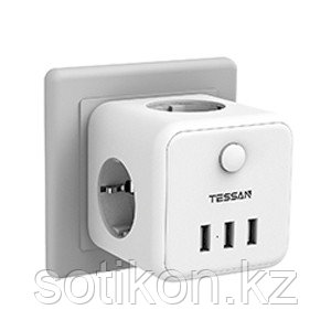 Сетевой фильтр Tessan TS-301-DE белый, фото 2