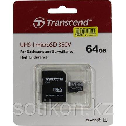 Карта памяти MicroSD 64GB Class 10 U1 Transcend TS64GUSD350V, фото 2