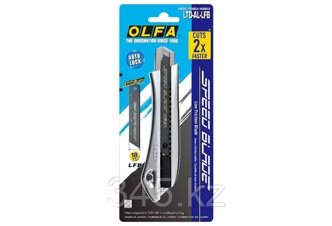 OLFA нож с выдвижным сегментированным лезвием, автофиксатор, 18мм - фото 1 - id-p98431111