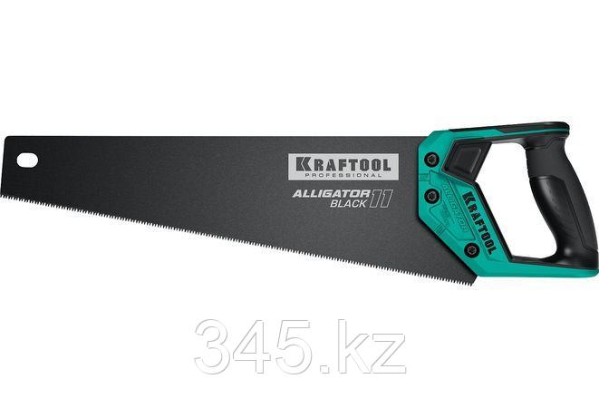 Ножовка для точного реза "Alligator BLACK 11", 400 мм, 11 TPI 3D зуб, KRAFTOOL