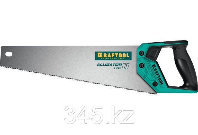 Ножовка для точного реза "Alligator Fine 11", 400 мм, 11 TPI 3D зуб, KRAFTOOL - фото 1 - id-p98430866