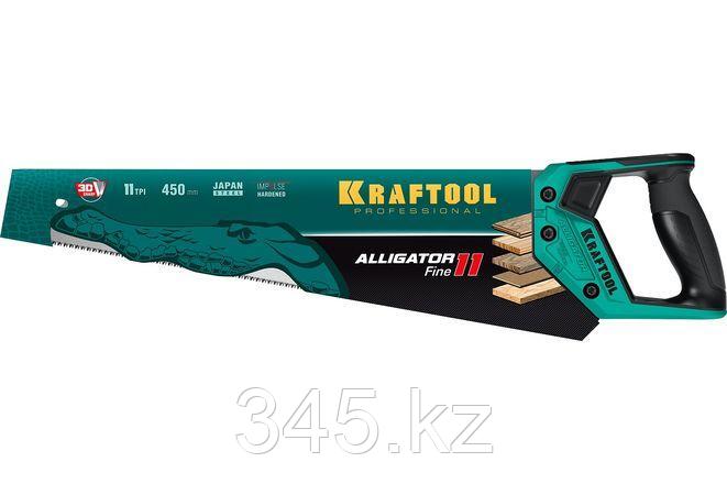 Ножовка для точного реза "Alligator Fine 11", 450 мм, 11 TPI 3D зуб, KRAFTOOL - фото 4 - id-p98430867