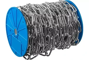 Цепь длиннозвенная, DIN 763, оцинкованная сталь, d=3мм, L=120м, ЗУБР Профессионал, фото 2