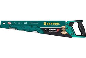 Ножовка универсальная "Alligator Universal 7", 550 мм, 7 TPI 3D зуб. KRAFTOOL, фото 2