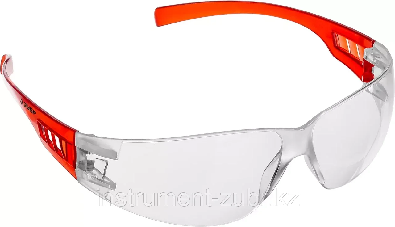 Облегчённые прозрачные защитные очки ЗУБР МАСТЕР широкая монолинза, открытого типа