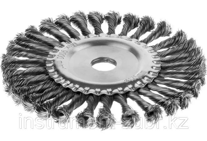 Щетка дисковая для УШМ, жгутированная стальная проволока 0,5 мм, d=175 мм, MIRAX 35140-175, фото 2