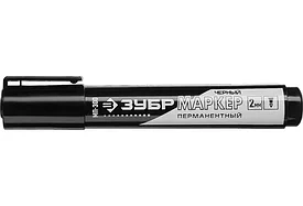 ЗУБР МП-300 черный, 2 мм заостренный перманентный маркер с увелич объемом