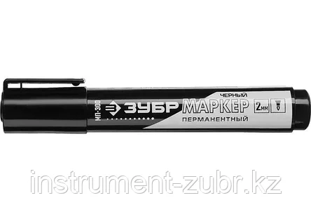 ЗУБР МП-300 черный, 2 мм заостренный перманентный маркер с увелич объемом, фото 2