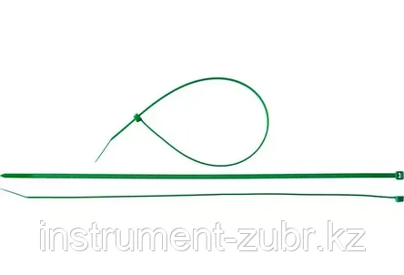Кабельные стяжки зеленые КС-З1, 3.6 x 300 мм, 100 шт, нейлоновые, ЗУБР Профессионал, фото 2