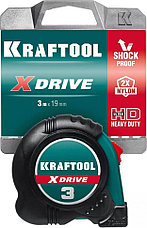 KRAFTOOL X-Drive 3м / 19мм рулетка с ударостойким обрезиненным корпусом, фото 2