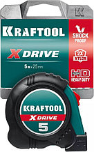 KRAFTOOL X-Drive 5м / 25мм рулетка с ударостойким обрезиненным корпусом