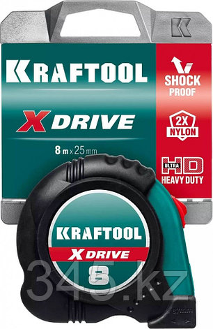 KRAFTOOL X-Drive 8м / 25мм рулетка с ударостойким обрезиненным корпусом, фото 2