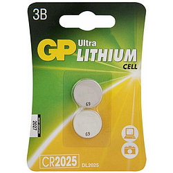 Батарейка GP Ultra Lithium Cell CR2025 3V, 2шт