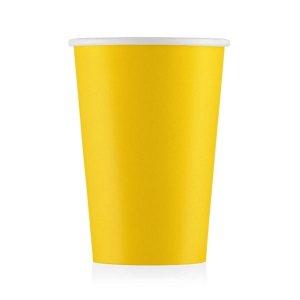 Стакан бумажный 250мл для горячих напитков желтый 50 шт/уп