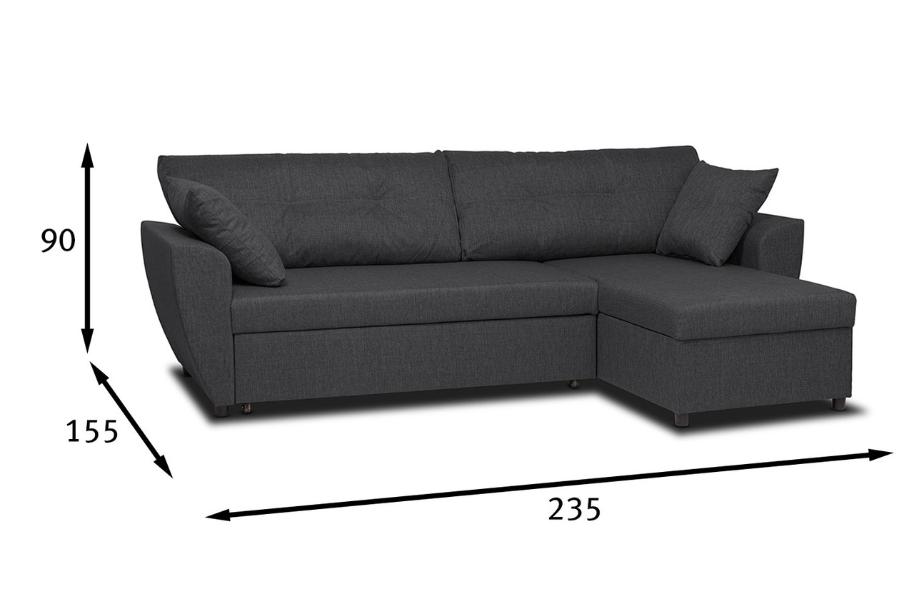 Угловой диван-кровать Марли, Тёмно-серый - фото 6 - id-p99309787