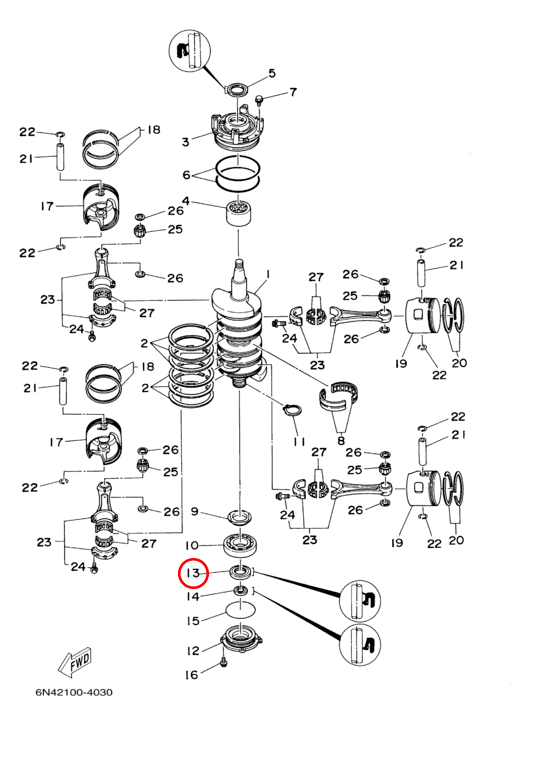 Сальник коленвала низ Yamaha OMAX Y 100-225 9310235M13 - фото 1 - id-p99088414