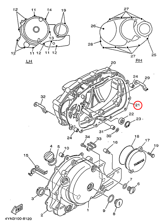 Прокладка картера Yamaha Virago \ XVS 4VR1546100